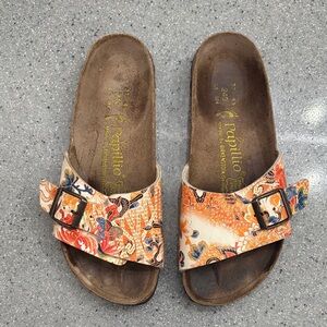 Papillio Women's Sandals with Vibrant Orange and Red Design